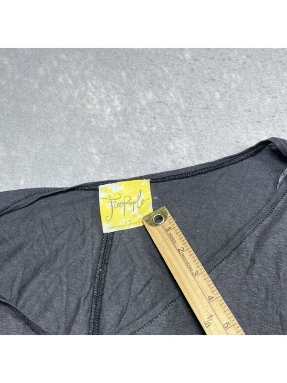 Top Womens Size Small Gray Boho Low Back Top Tunic Long Sleeve - Picture 12 of 12